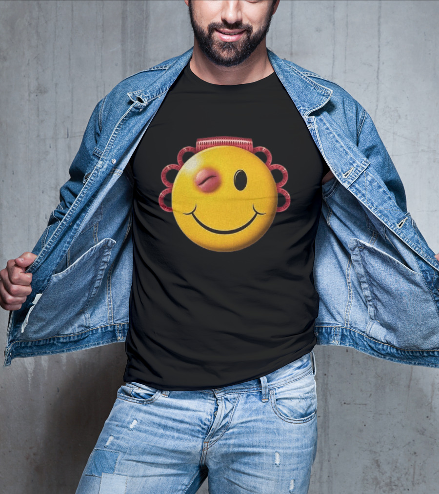 A$AP Rocky Don't Be Dumb Tour Smiley Face With Winking Eye And Red Rope Details T-Shirt