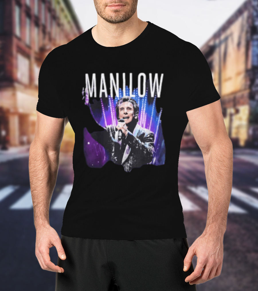 Manilow Concert Tour Photo With Microphone And Lights T-Shirt