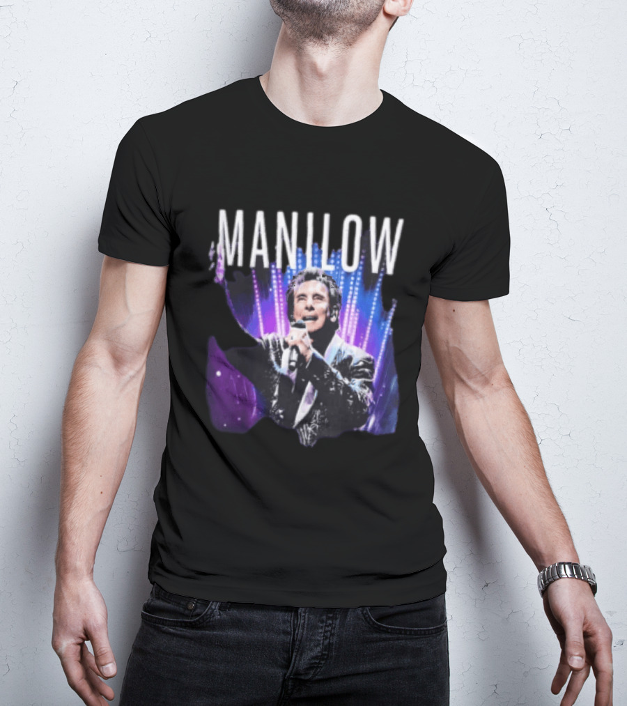 Manilow Concert Tour Photo With Microphone And Lights T-Shirt