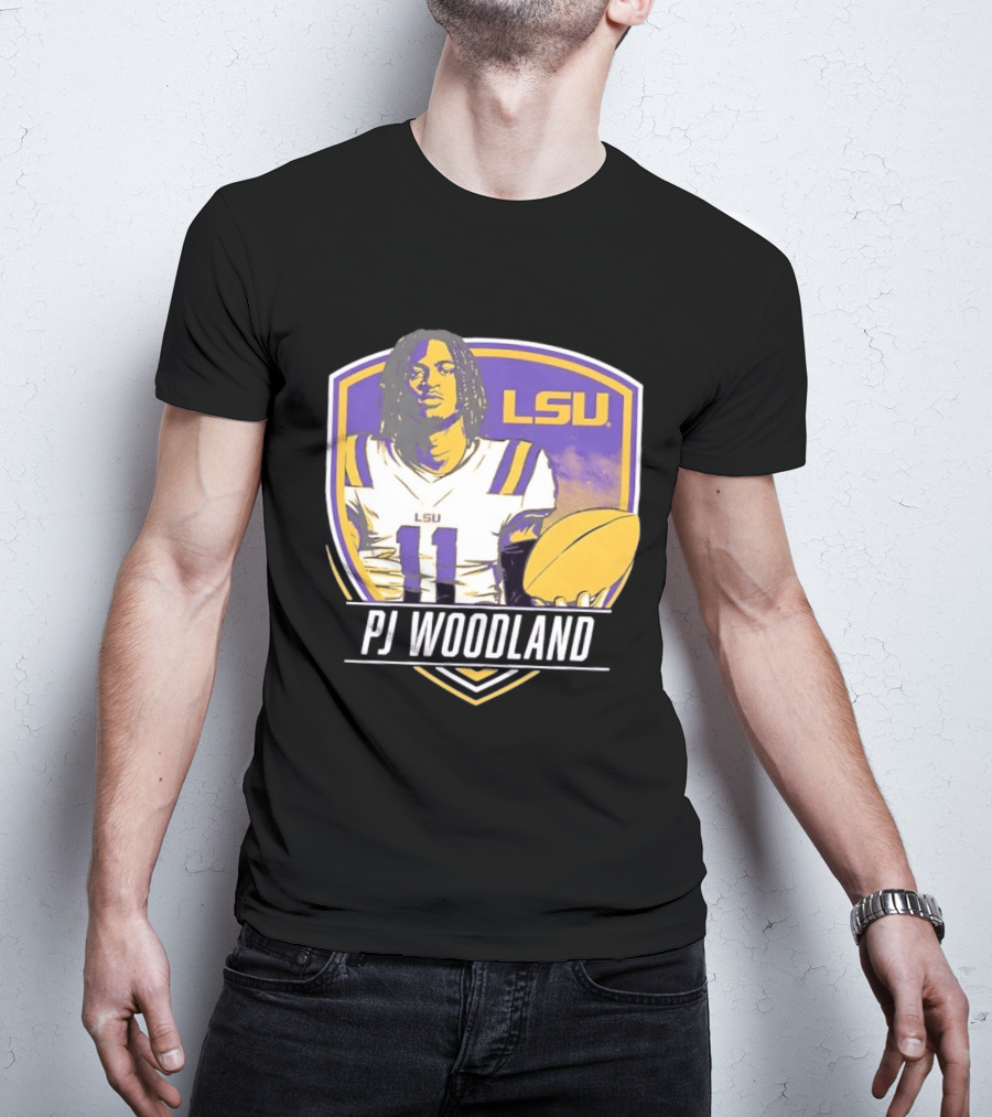 LSU Tigers Football PJ Woodland No 11 T-Shirt