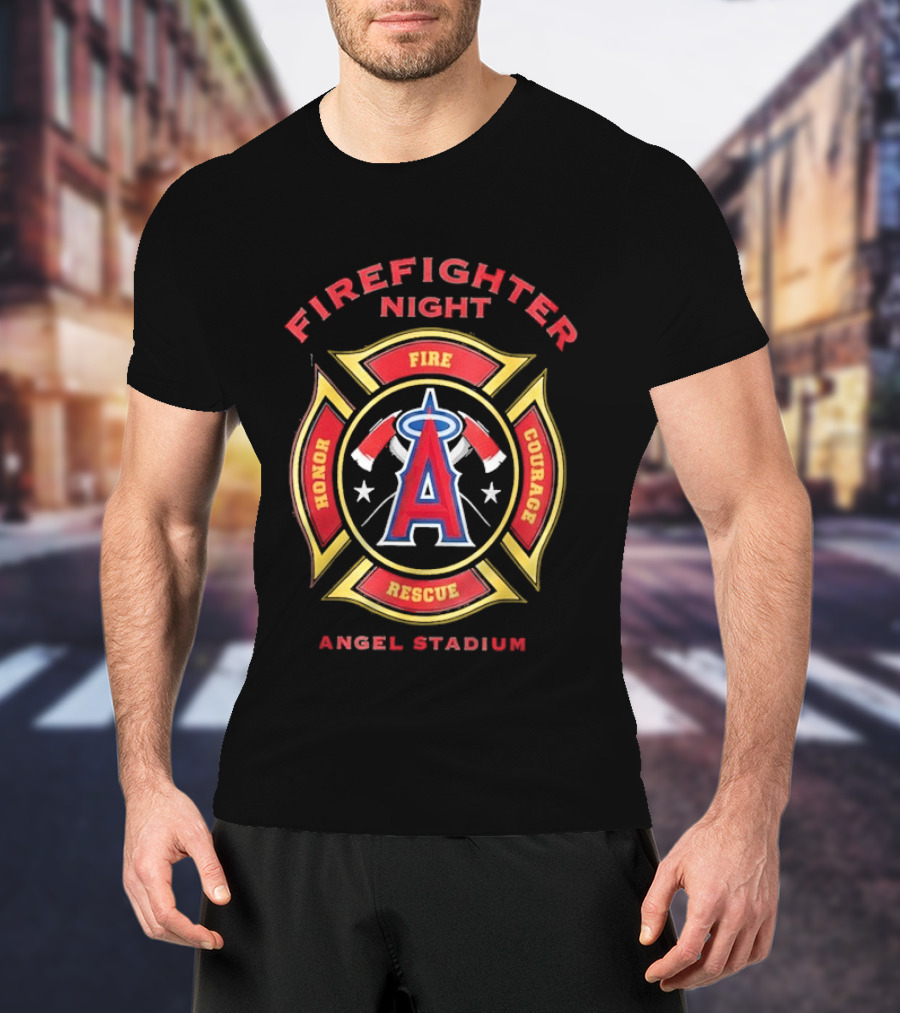 Firefighter Night Angel Stadium Los Angeles Angels Honor Fire Courage Rescue T-Shirt