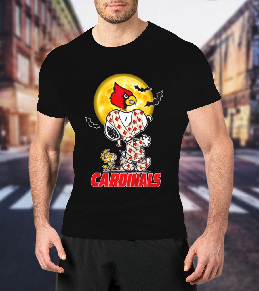 Louisville Cardinals Snoopy Woodstock Mummy Halloween T-Shirt