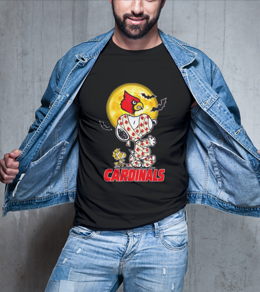 Louisville Cardinals Snoopy Woodstock Mummy Halloween T-Shirt