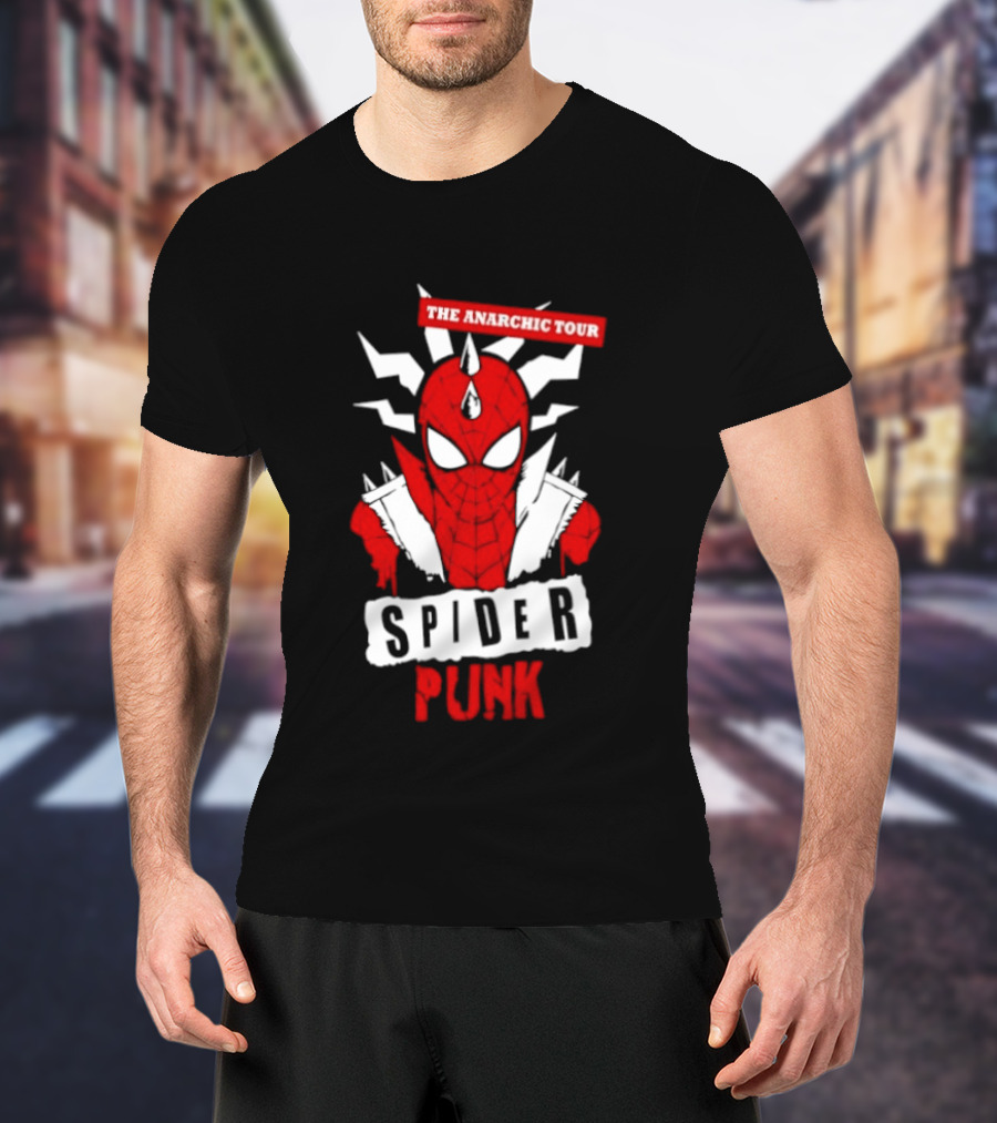 Spider Punk The Anarchic Tour Comic Style Spiked Hero T-Shirt