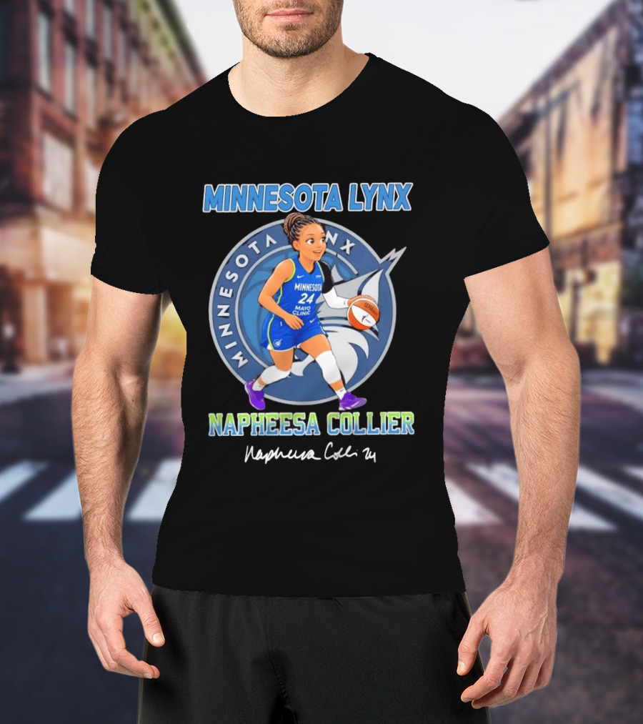 Minnesota Lynx Napheesa Collier 24 Chibi Basketball Player T-Shirt