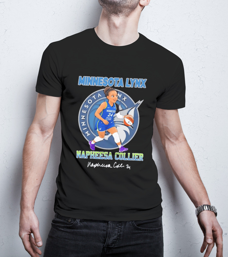 Minnesota Lynx Napheesa Collier 24 Chibi Basketball Player T-Shirt