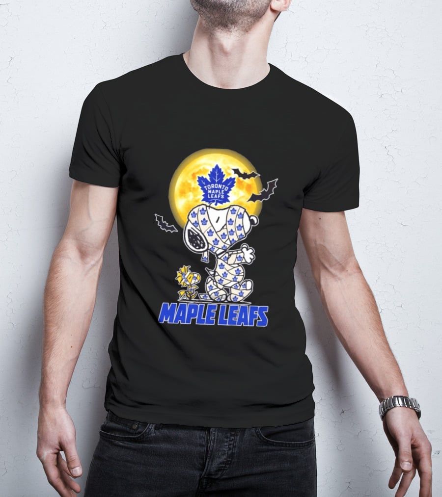 Toronto Maple Leafs Snoopy Woodstock Mummy Halloween Collaboration T-Shirt