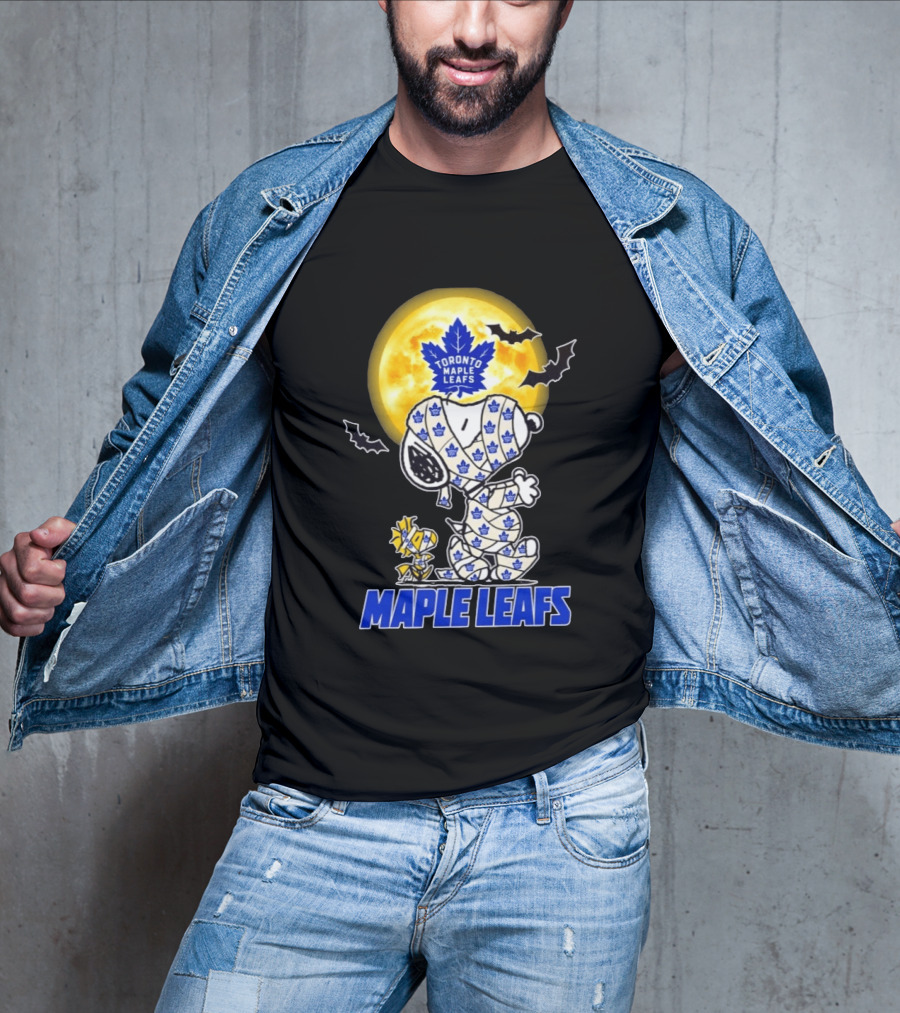 Toronto Maple Leafs Snoopy Woodstock Mummy Halloween Collaboration T-Shirt