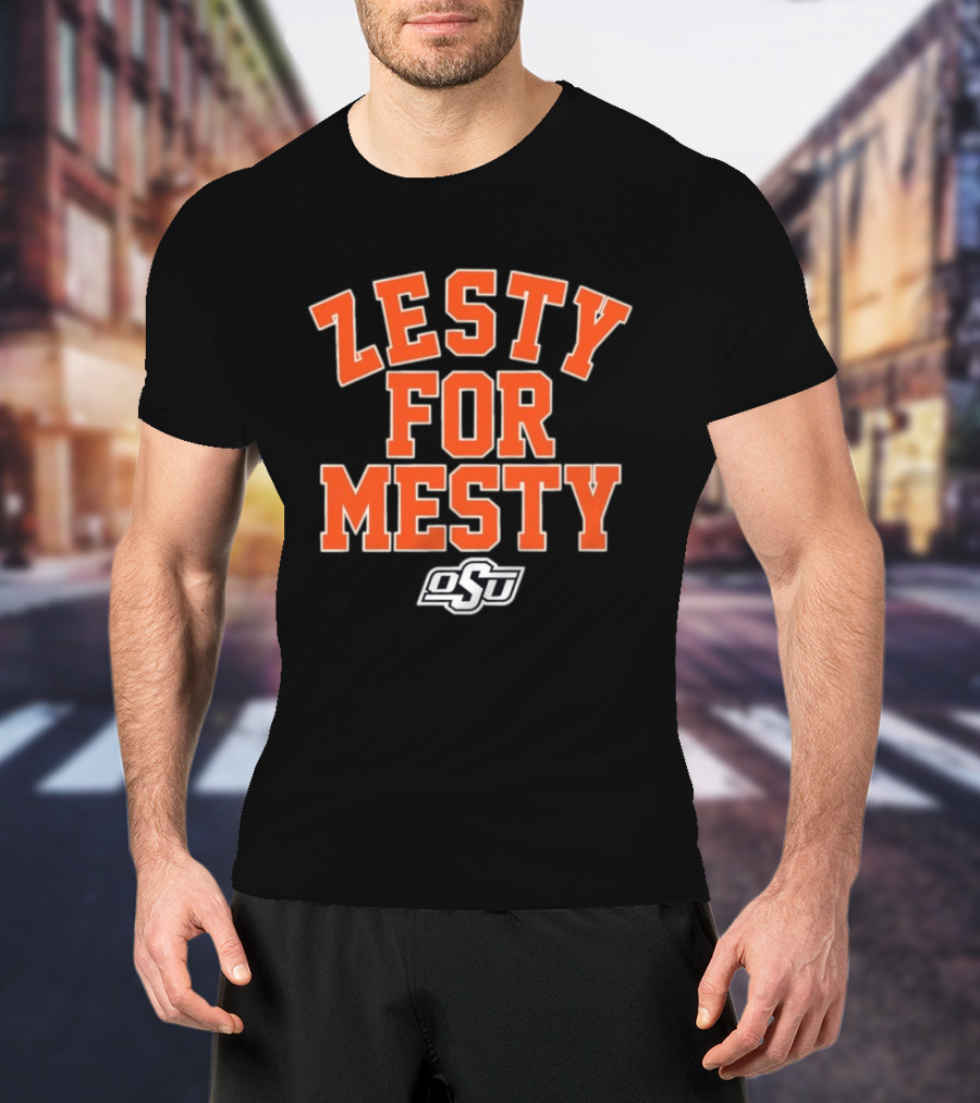 Oklahoma State Cowboys Zesty For Mesty OSU Football T-Shirt