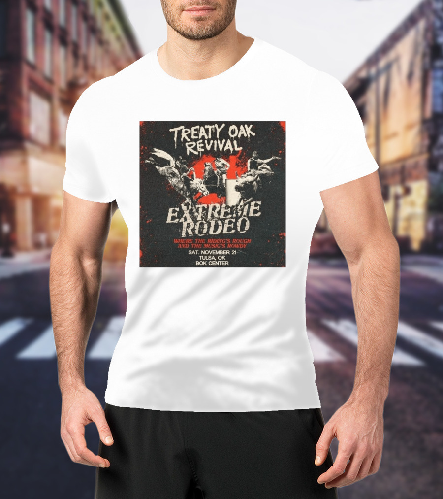 Treaty Oak Revival Extreme Rodeo Tulsa OK November 21 Bok Center Event T-Shirt