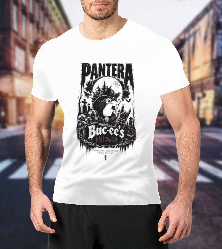 Pantera Buc Ee's Halloween Cowboys Eat More Than Candy T-Shirt