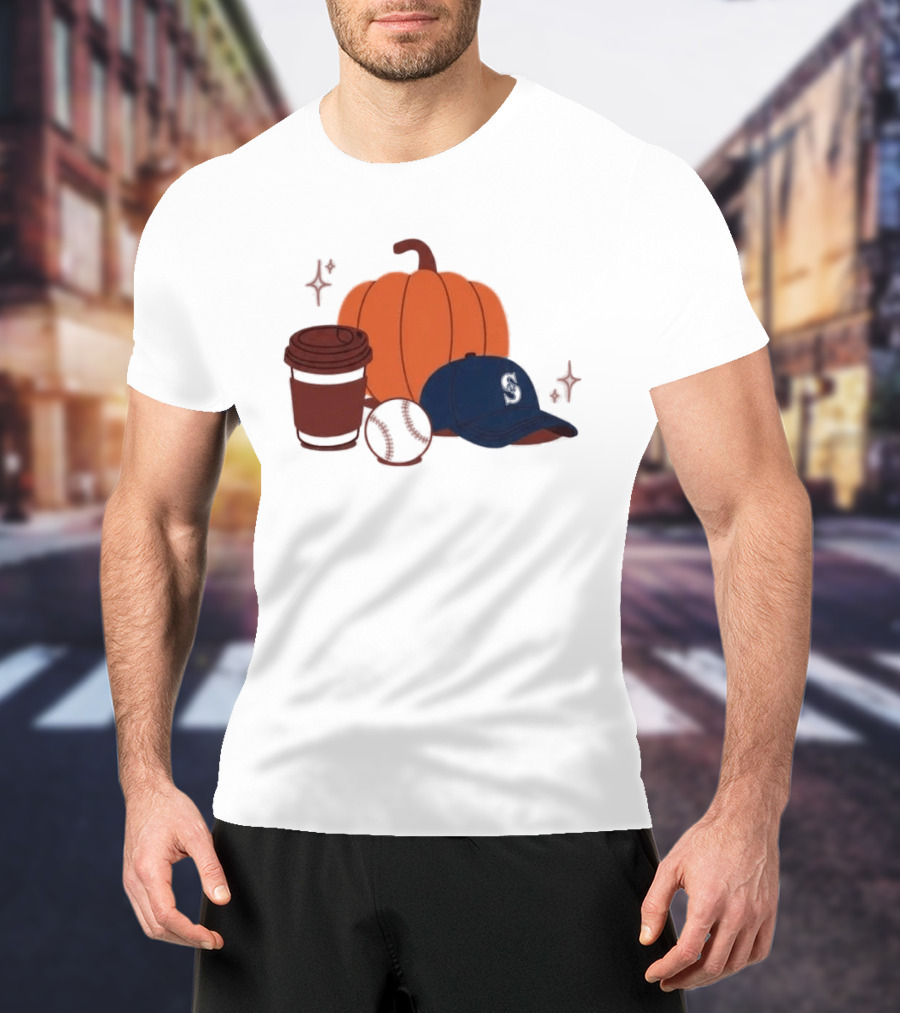 Mariners Pumpkinpalooza Coffee Baseball Cap Pumpkin T-Shirt