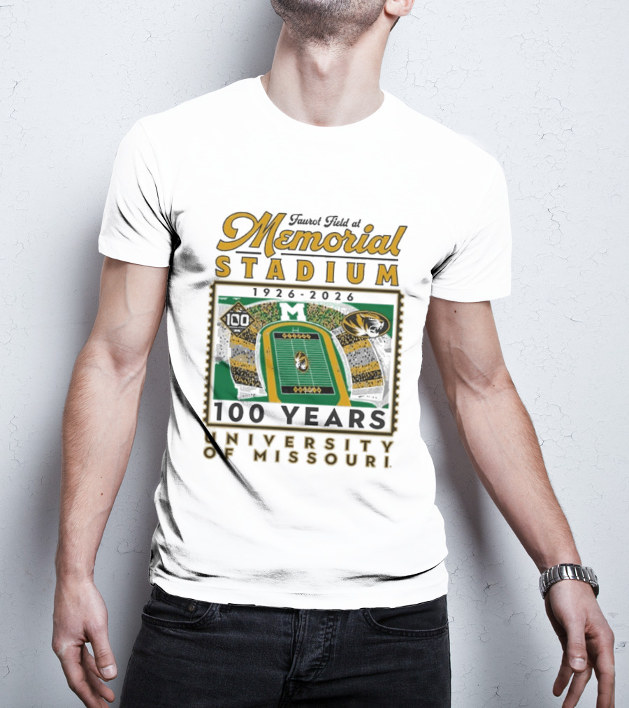 Faurot Field Memorial Stadium 1926 2026 Centennial University Of Missouri 100 Years T-Shirt