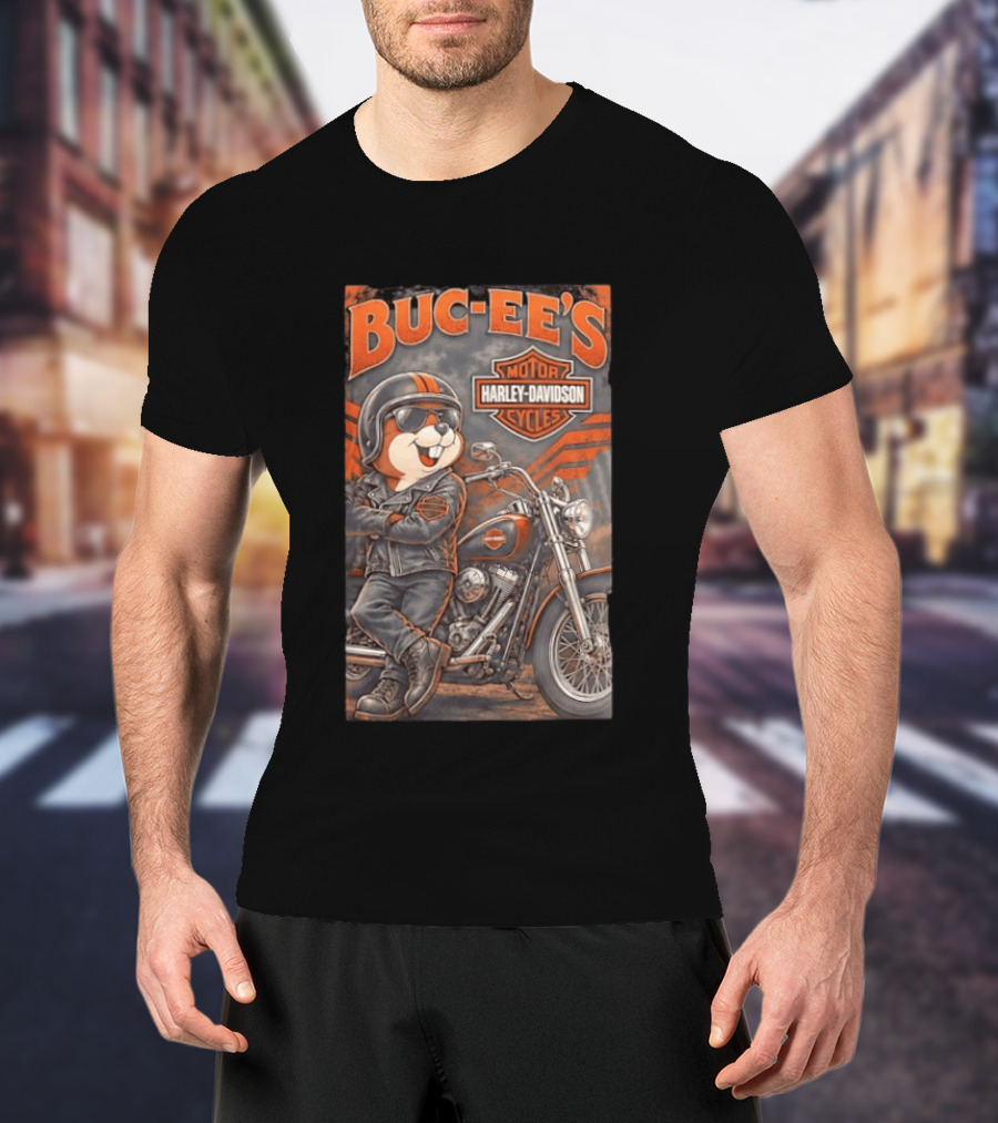 Buc Ee's Motor Cycles Harley Davidson Vintage Biker T-Shirt