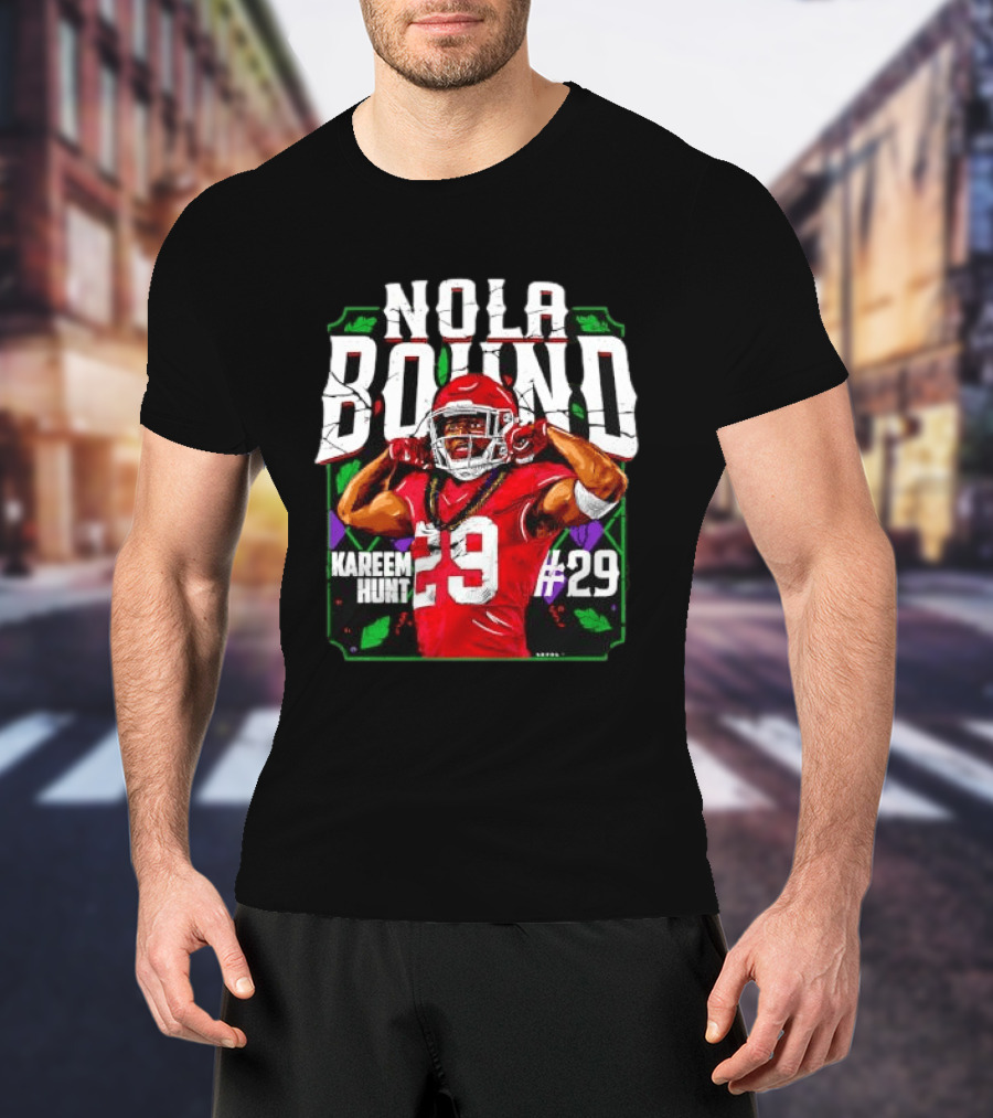 NOLA Bound Kareem Hunt Kansas City Chiefs #29 Jersey Football T-Shirt