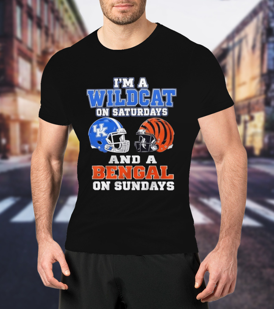 I'm A Wildcat UK Helmet Saturdays Bengal Helmet Sundays T-Shirt