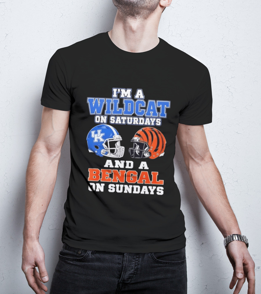 I'm A Wildcat UK Helmet Saturdays Bengal Helmet Sundays T-Shirt