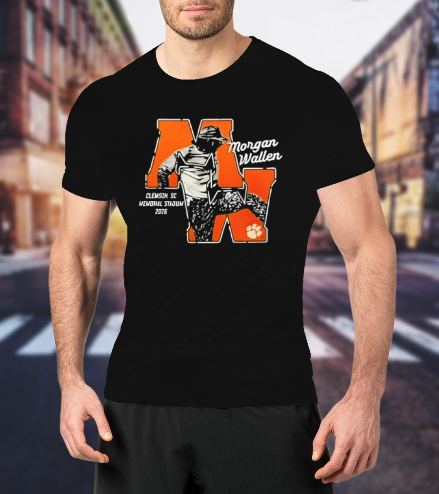 Morgan Wallen Clemson SC Memorial Stadium 2026 Tour Concert Tiger Paw T-Shirt