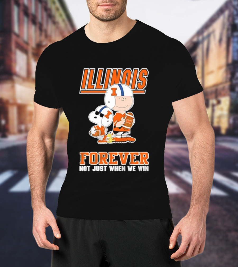 Illinois Fighting Illini Charlie Brown Forever Not Just When We Win T-Shirt