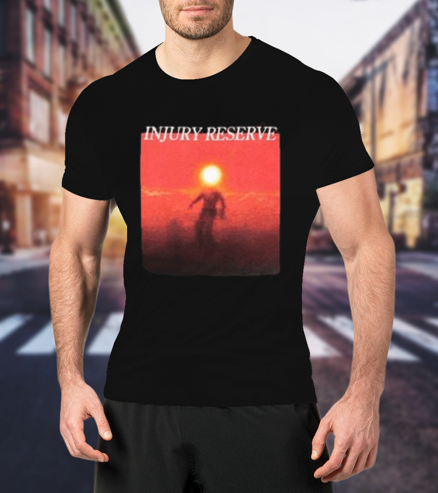 INJURY RESERVE Album Cover Red Sun Scene T-Shirt