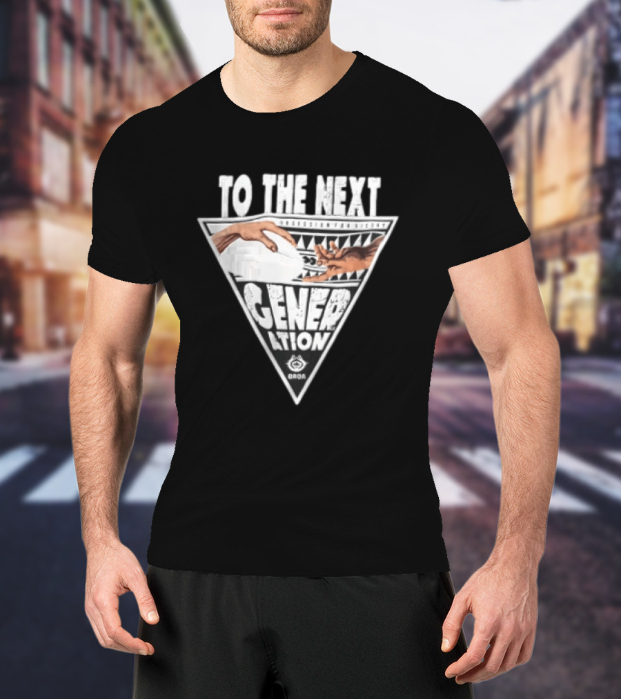 Qaqa To The Next Generation Passing Rugby Ball Inverted Triangle Distressed T-Shirt