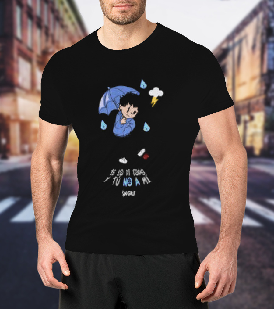 Sad Girlz Store Sadgirlz Give You Everything Blue Umbrella Raindrops T-Shirt