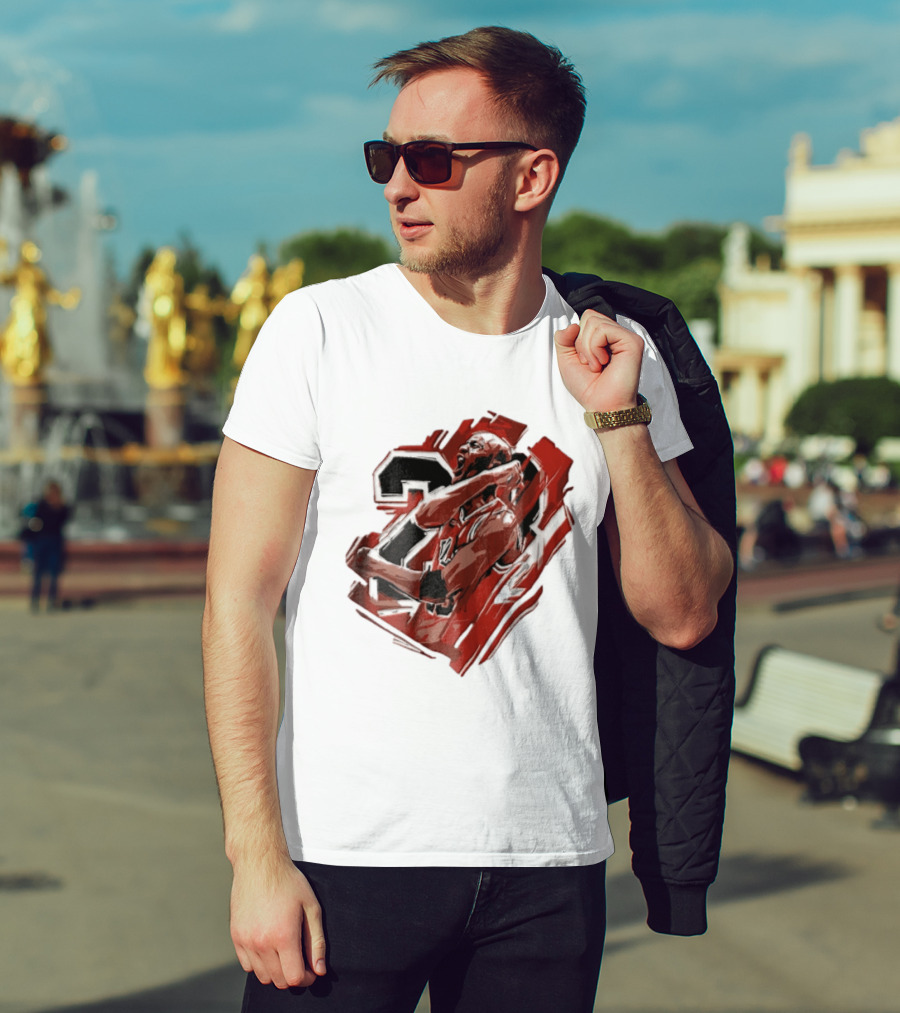 Basketball Player Number 23 Celebration Red Brushstrokes T-Shirt