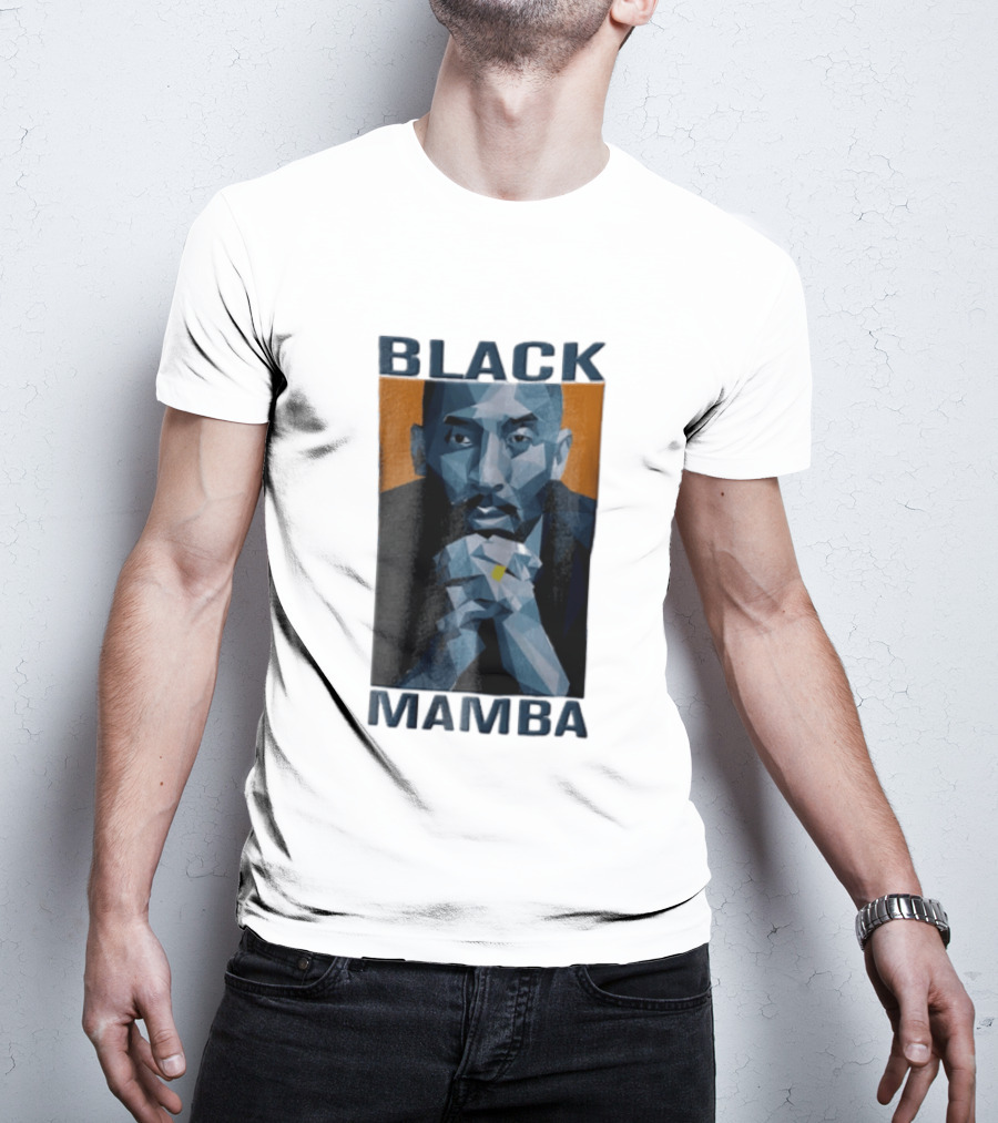 Black Mamba Low Poly Geometric Hands Clasped Orange T-Shirt