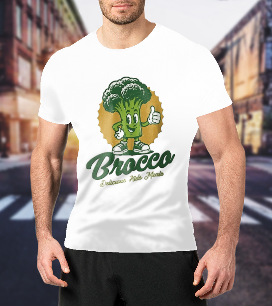Brocco Delicious Kids Meals Cartoon Broccoli Thumbs Up T-Shirt