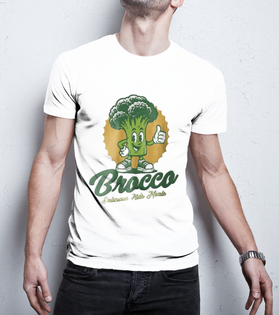 Brocco Delicious Kids Meals Cartoon Broccoli Thumbs Up T-Shirt