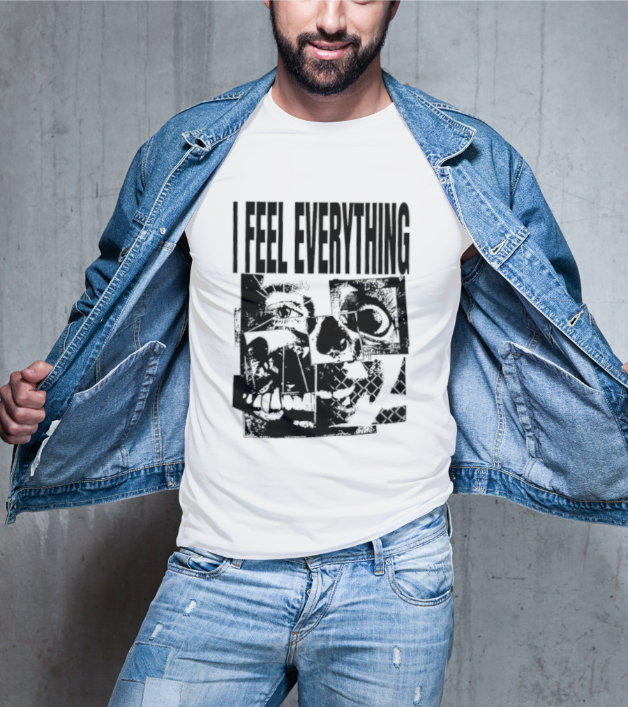 I Feel Everything Horror Skull Face T-Shirt