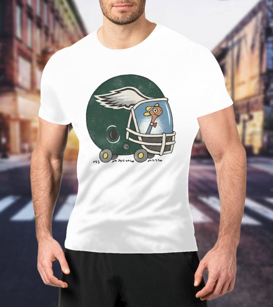 Philadelphia Eagles Worm Inside Football Helmet Sports Humor T-Shirt