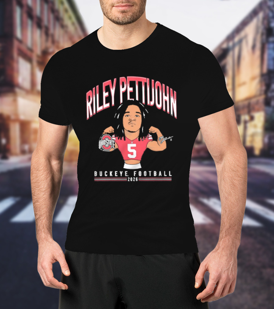 Riley Pettijohn No 5 2026 Buckeye Football Ohio State Caricature T-Shirt