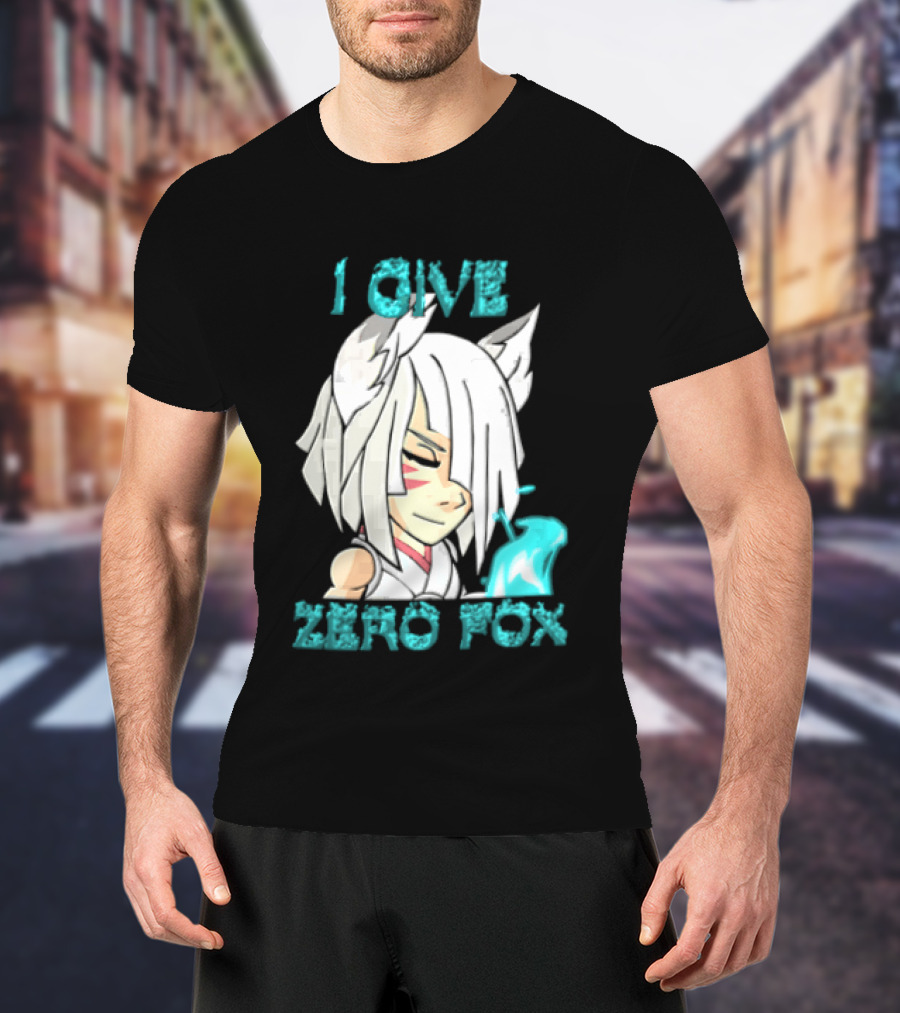 I Give Zero Fox White Hair Kitsune Blue Flame T-Shirt