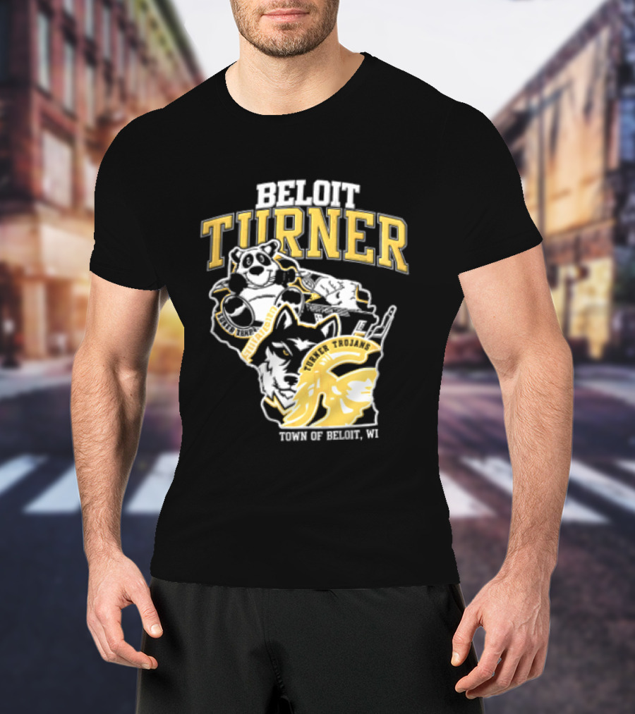 Beloit Turner Trojans Wisconsin Mascots Wolf Trojan Town Of Beloit WI T-Shirt