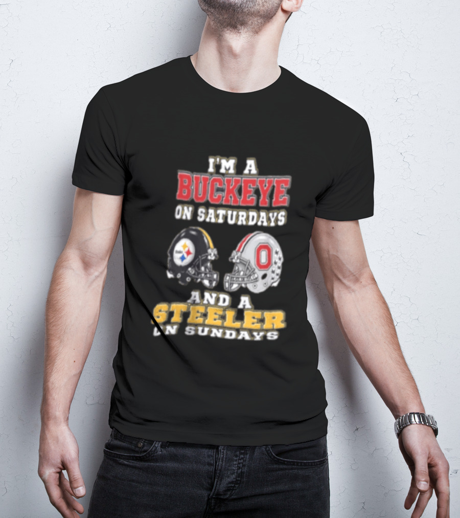 Ohio State Buckeye Saturdays Pittsburgh Steeler Sundays Fan T-Shirt