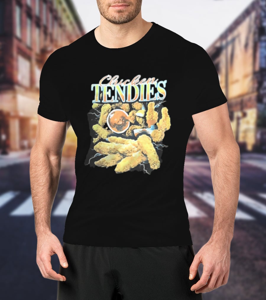Chicken Tendies Fried Tenders Dipping Sauce Lightning Bolts T-Shirt