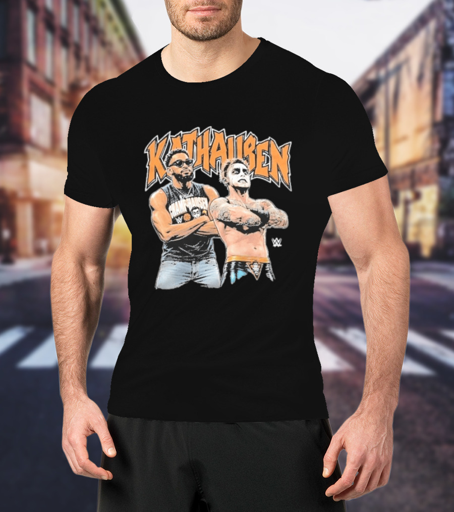 KATHausen WWE Karl Anthony Towns Danhausen Crossover Duo T-Shirt