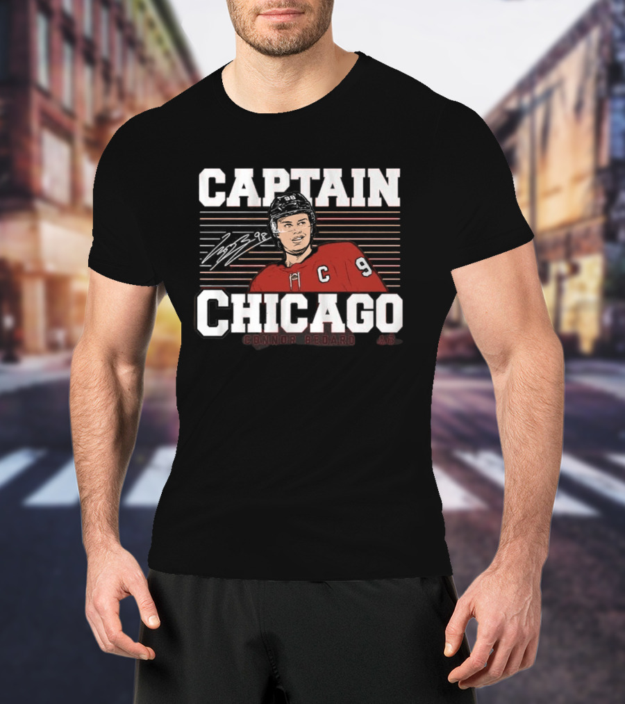 Connor Bedard Number 98 Captain Chicago Hockey T-Shirt