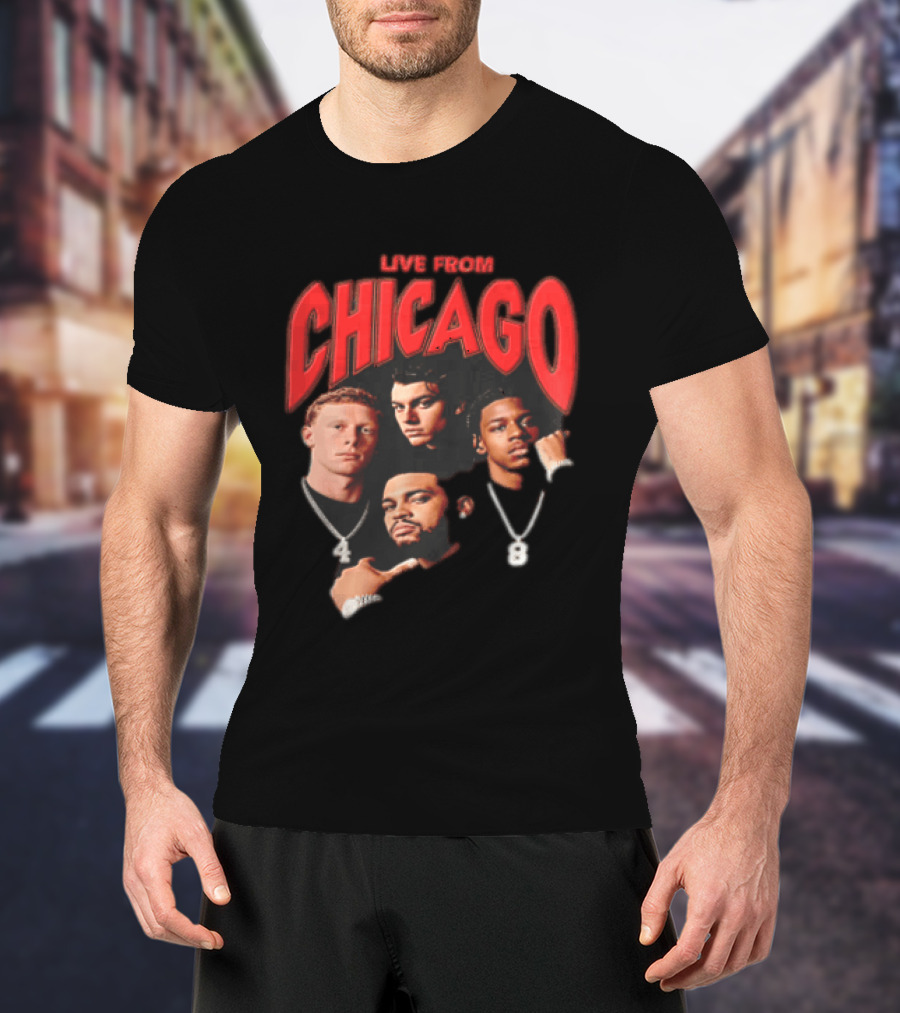 Live From Chicago Bootleg Featuring Four Athletes With Diamond Chains T-Shirt
