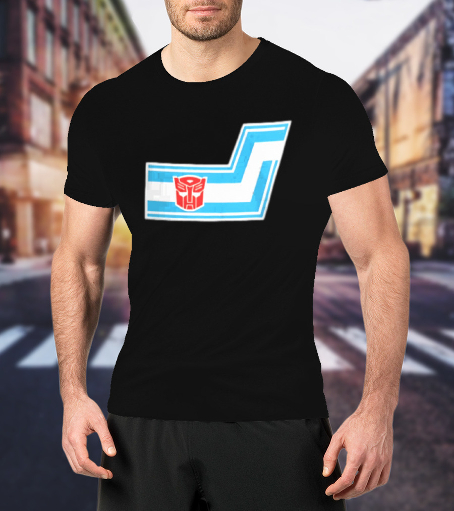 Transformers Autobots Red Insignia Blue White Racing Stripes Chevron Stickers T-Shirt