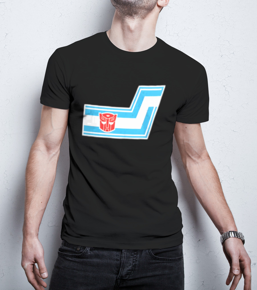 Transformers Autobots Red Insignia Blue White Racing Stripes Chevron Stickers T-Shirt