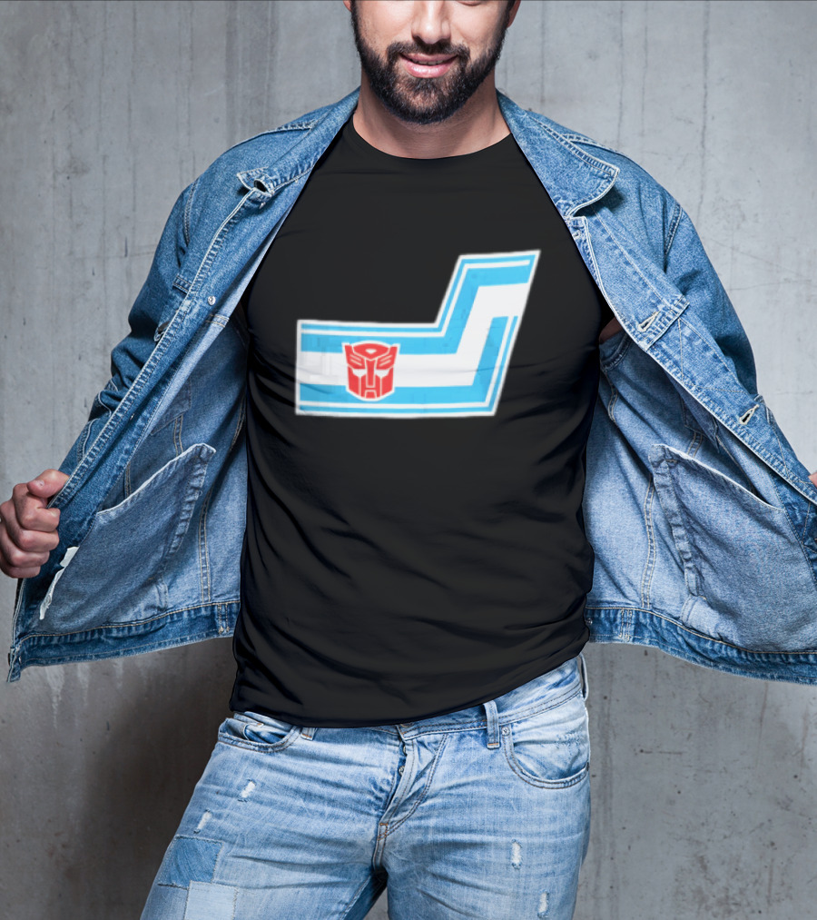 Transformers Autobots Red Insignia Blue White Racing Stripes Chevron Stickers T-Shirt
