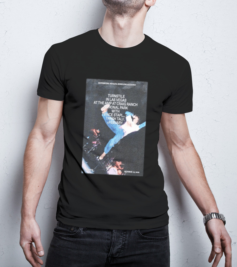Turnstile Las Vegas October 15 2026 Craig Ranch Regional Park Vince Staples Trash Talk Febuary Concert Event T-Shirt