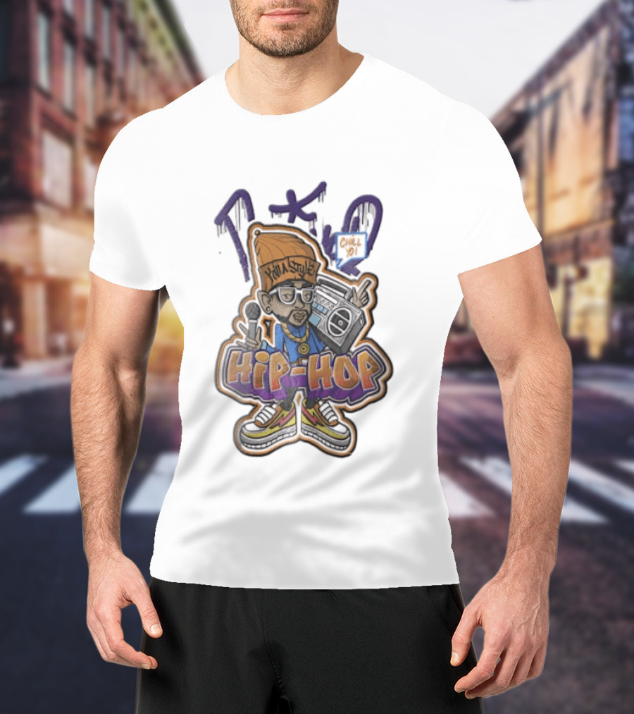 TKO Killa Style Chill Yo Hip Hop Cartoon Boombox Microphone T-Shirt