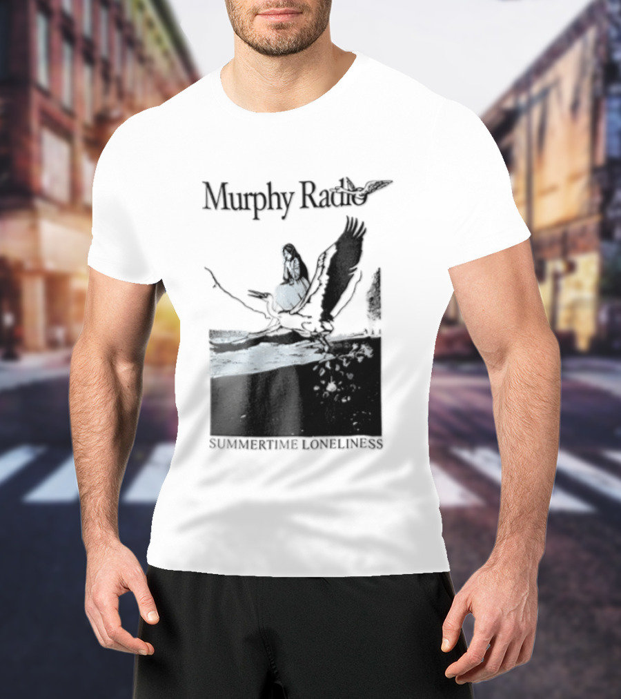 Murphy Radio Summertime Loneliness Woman On Flying Crane At Shore Line T-Shirt