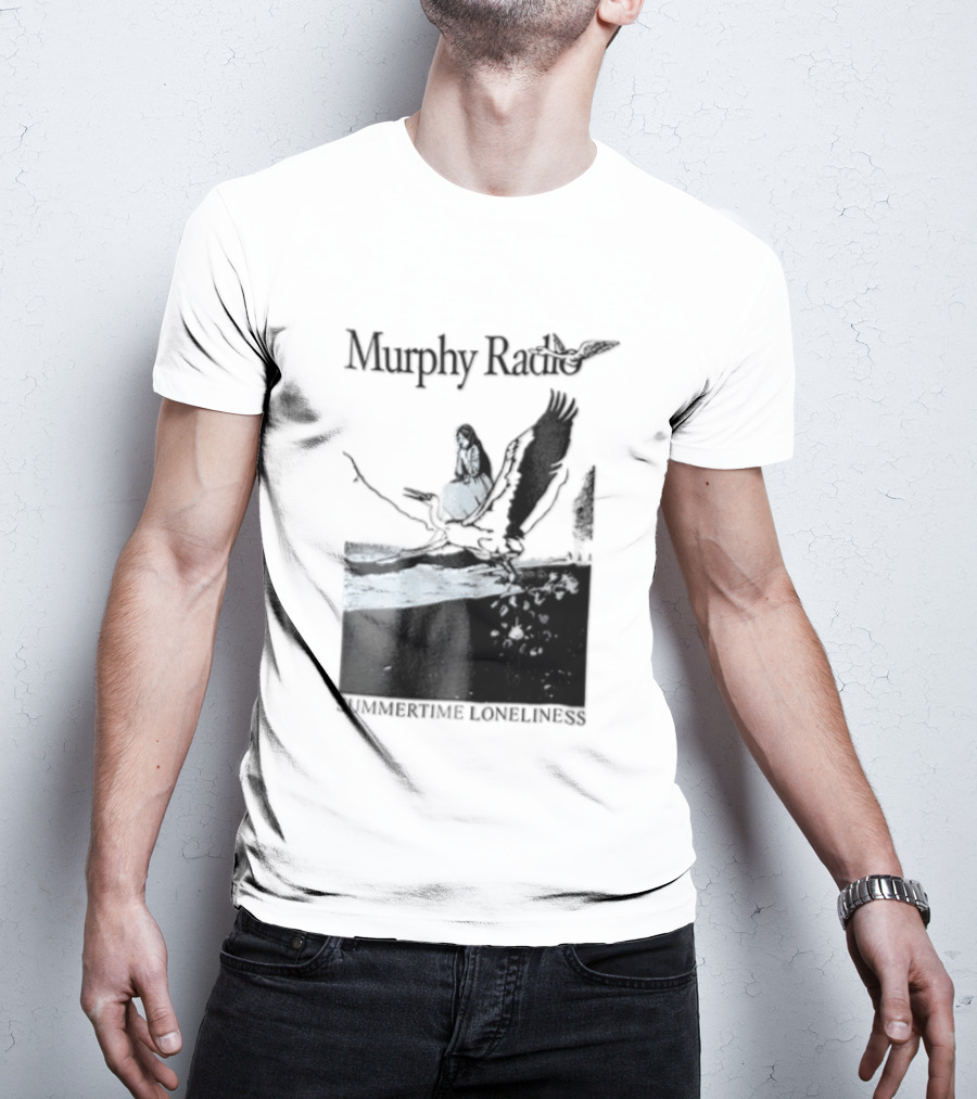 Murphy Radio Summertime Loneliness Woman On Flying Crane At Shore Line T-Shirt