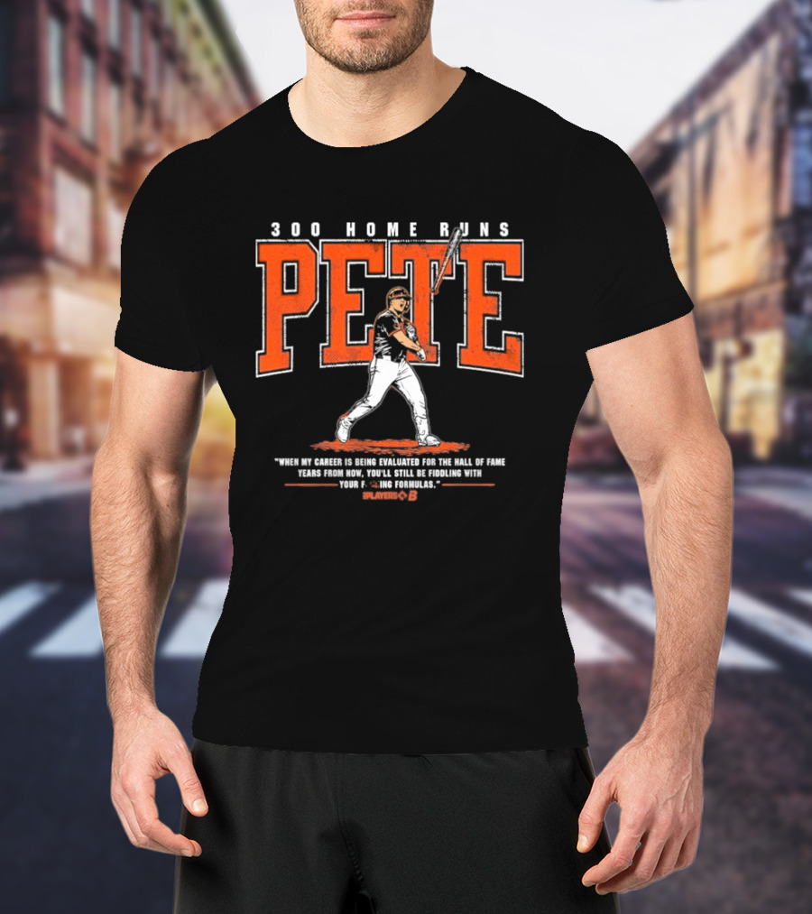 Pete Alonso 300 Home Runs Bat Throw Players' B T-Shirt