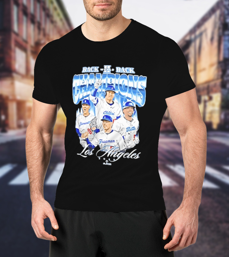 Los Angeles Back To Back Champions Ohtani Freeman Betts 2025 T-Shirt