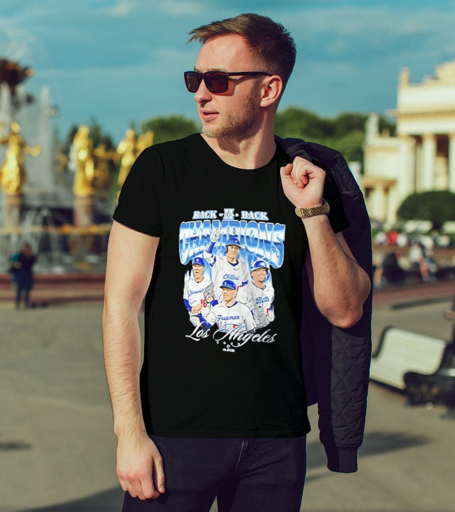 Los Angeles Back To Back Champions Ohtani Freeman Betts 2025 T-Shirt